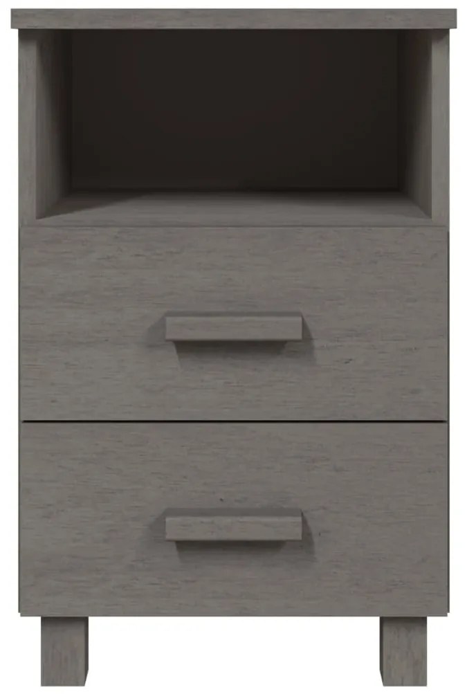 vidaXL Κομοδίνο HAMAR Ανοιχτό Γκρι 40 x 35 x 62 εκ. Μασίφ Ξύλο Πεύκου