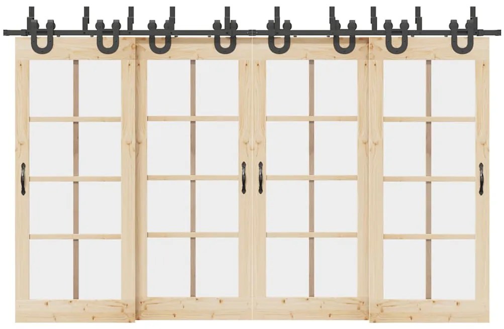 Μηχανισμός Συρόμενης Μεσόπορτας Μαύρος 366 εκ. Ατσάλινος