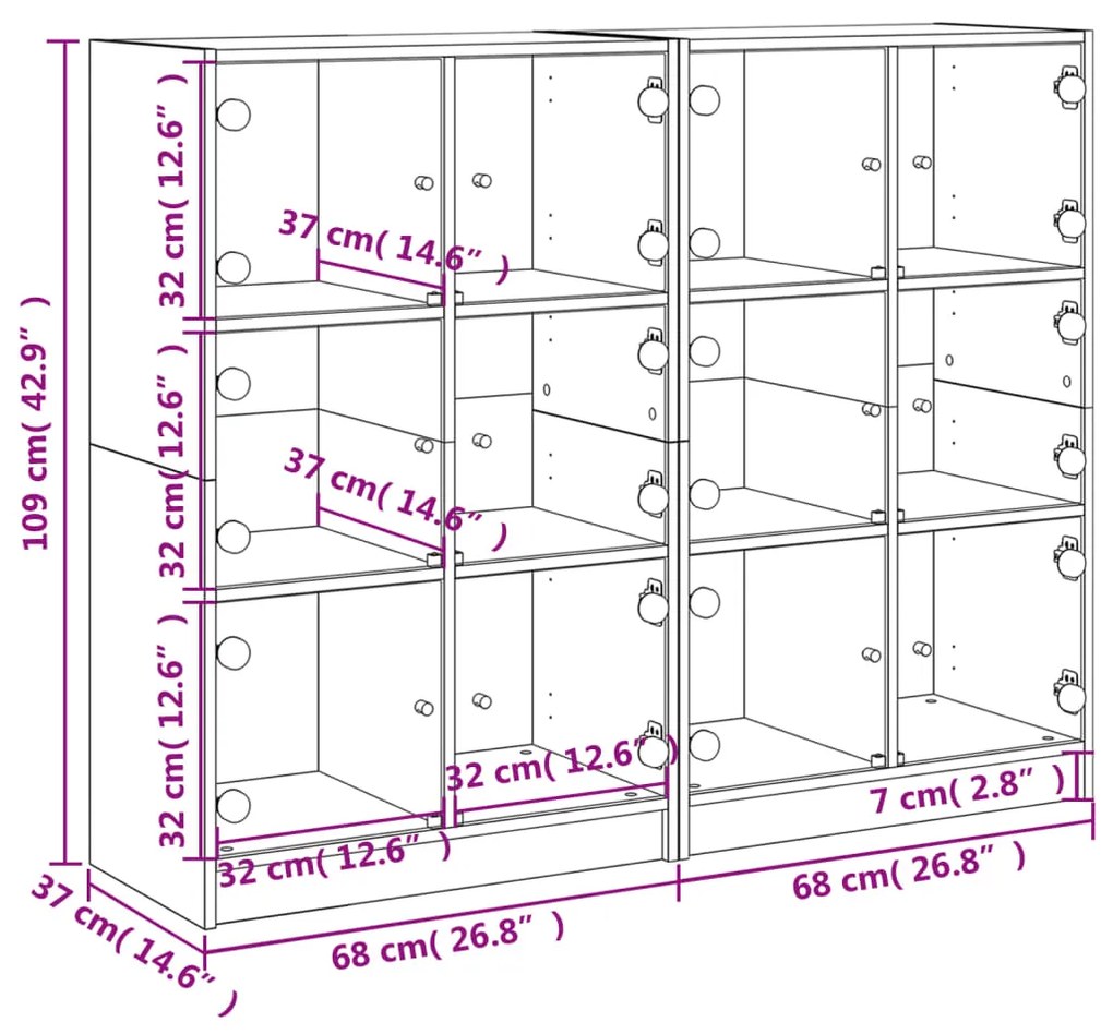 ΒΙΒΛΙΟΘΗΚΗ ΜΕ ΠΟΡΤΕΣ ΓΚΡΙ SONOMA 136X37X109 ΕΚ. ΕΠΕΞ. ΞΥΛΟ 3206515