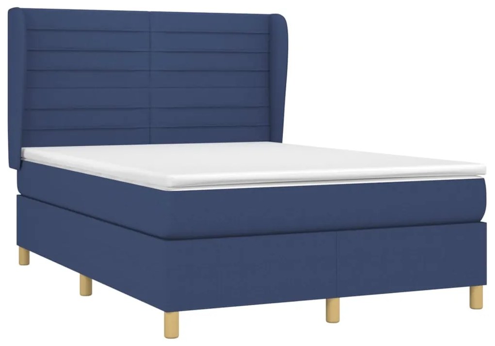 ΚΡΕΒΑΤΙ BOXSPRING ΜΕ ΣΤΡΩΜΑ ΜΠΛΕ 140X200 ΕΚ. ΥΦΑΣΜΑΤΙΝΟ 3128611