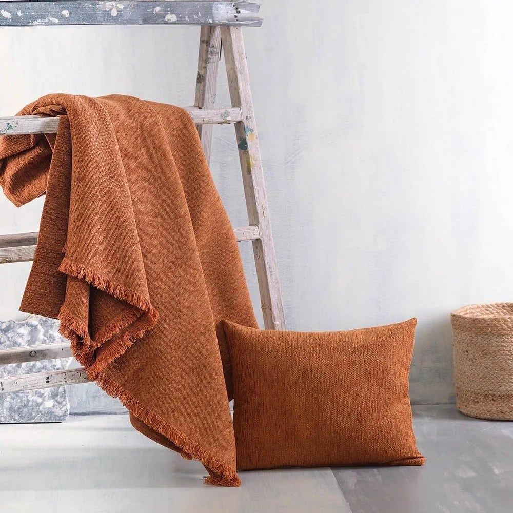 Ριχτάρι Essie Terracotta Ρυθμός Τριθέσιο 180x280cm Chenille,Βαμβάκι,Polyester