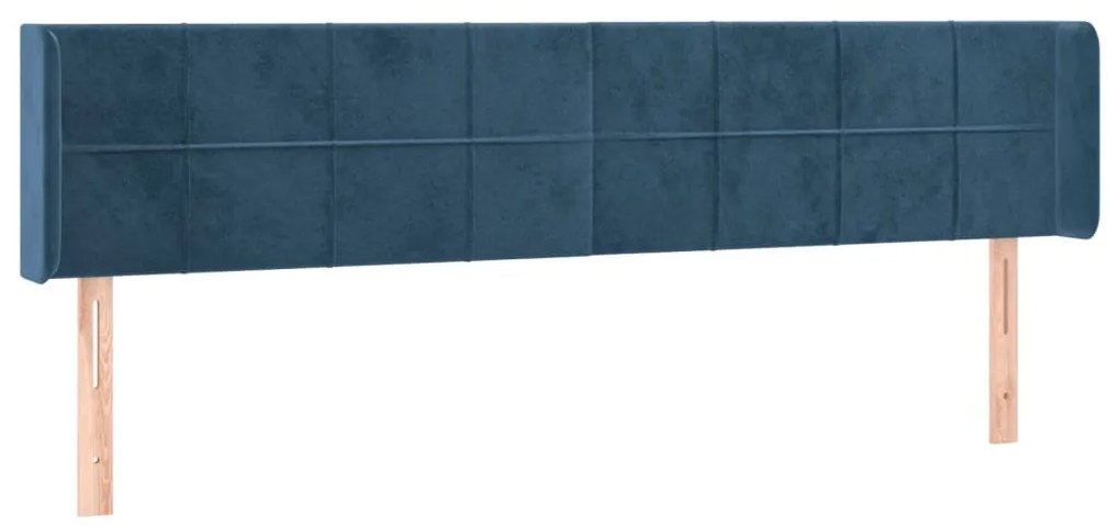 vidaXL Κεφαλάρι με Πτερύγια Σκούρο Μπλε 163x16x78/88 εκ. Βελούδινο
