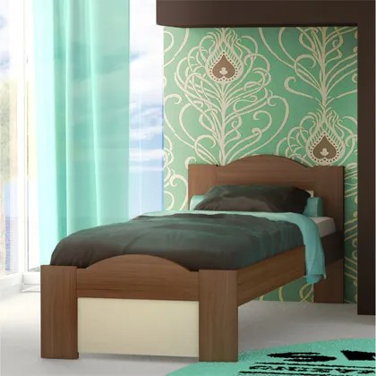 SarrisBros Παιδικό Κρεβάτι Ξύλινο Μονό Wave Καρυδί Εκρού 90x190 BEST-101102