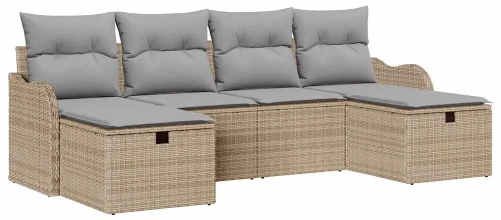 vidaXL Σετ Καναπέ Κήπου 6 pcs μπεζ και ανοιχτό γκρι 231 x 117 x 85 εκ