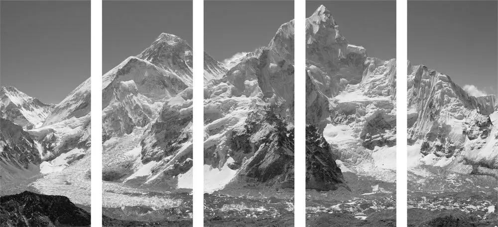 Εικόνα 5 μερών μιας όμορφης κορυφής βουνού σε ασπρόμαυρο - 100x50