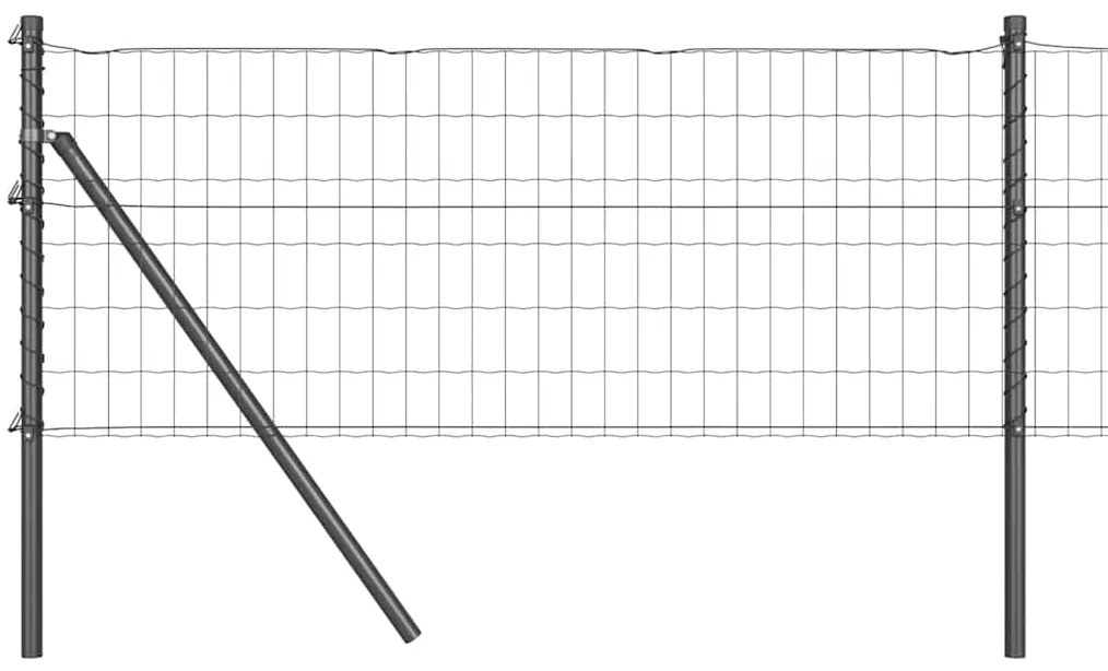 vidaXL Φράχτης με Στήλες. Γκρι 0.8 x 25 m Ατσάλι