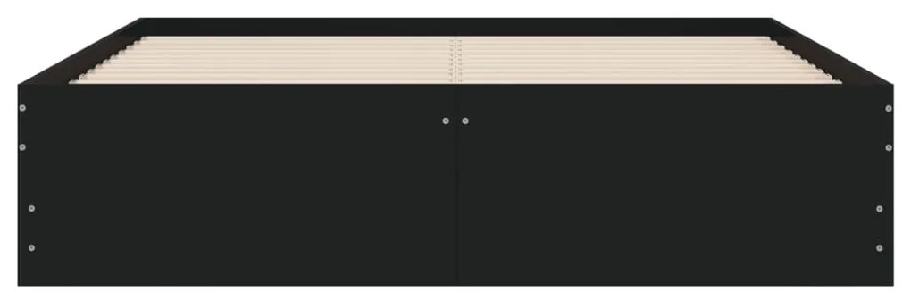 vidaXL Πλαίσιο Κρεβατιού με Συρτάρια Μαύρο 135x190 εκ Επεξεργ. Ξύλο