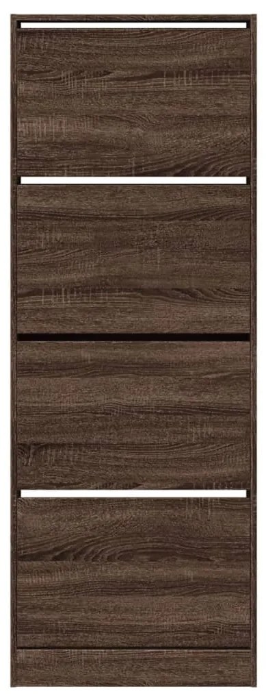 vidaXL Παπουτσοθήκη Καφέ δρυς 60x21x163,5 εκ. από Επεξεργασμένο Ξύλο