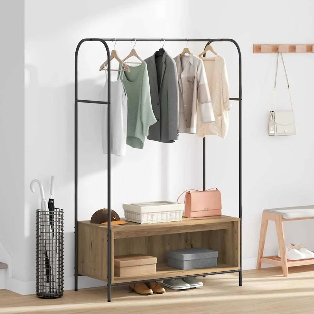 vidaXL Ράφι Ρούχων Καφέ 100 x 44 x 160 εκ Επεξεργασμένο ξύλο