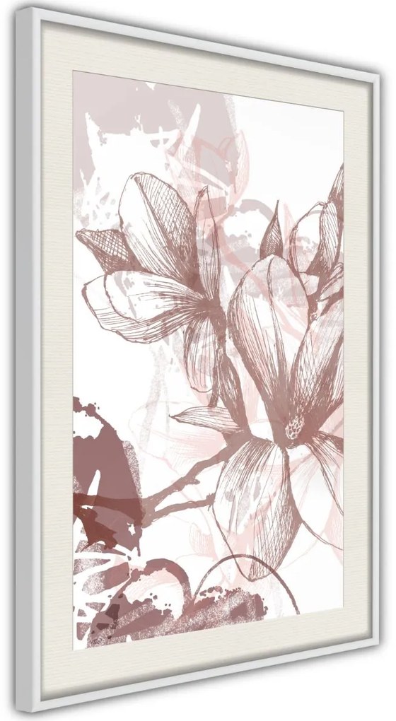 Αφίσα - Drawn Flower - 40x60 - Χρυσό - Χωρίς πασπαρτού