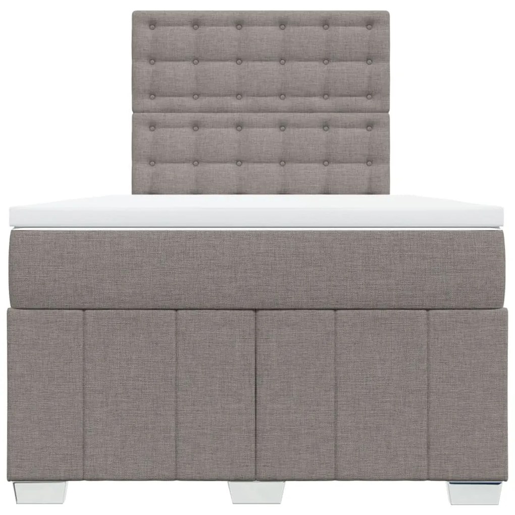 vidaXL Κρεβάτι Boxspring με Στρώμα Taupe 120x190 εκ. Υφασμάτινο