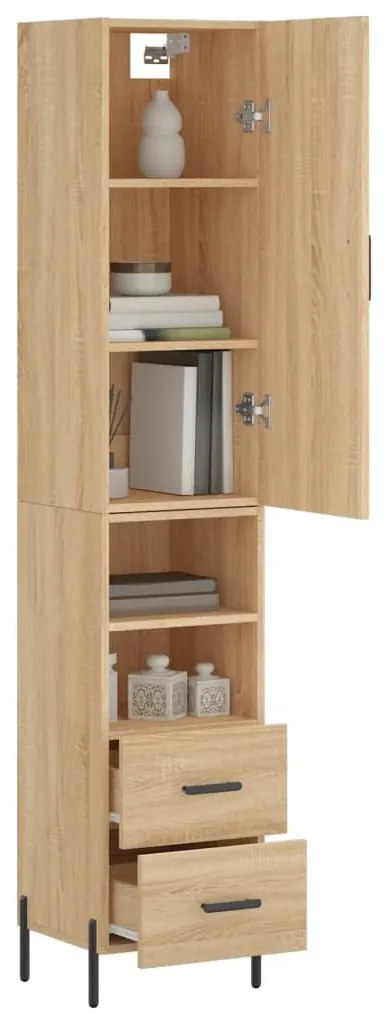 vidaXL Μπουφές Sonoma δρυς 34,5 x 34 x 180 εκ. από Επεξεργασμένο Ξύλο