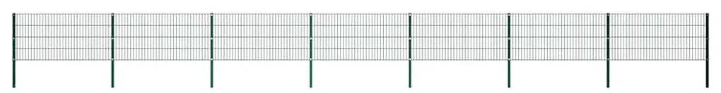 vidaXL Πάνελ Περίφραξης με Στύλους Σιδερένιο Πράσινο 1212 x 80 εκ.