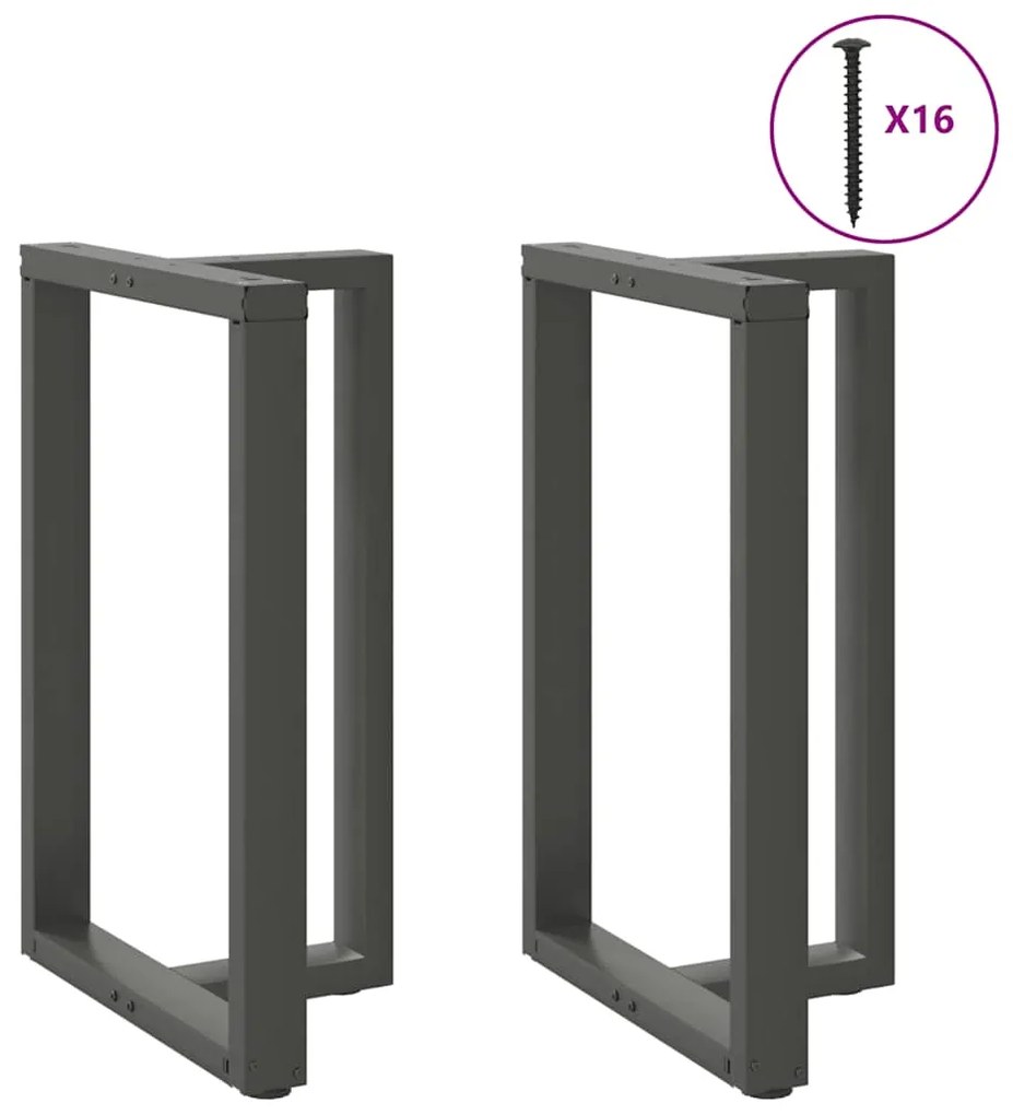 vidaXL Πόδια Τραπεζιού Μπαρ σε Σχήμα Τ, 2 τεμ. Ανθρακί 60x35x(90-91) εκ. Ατσάλι