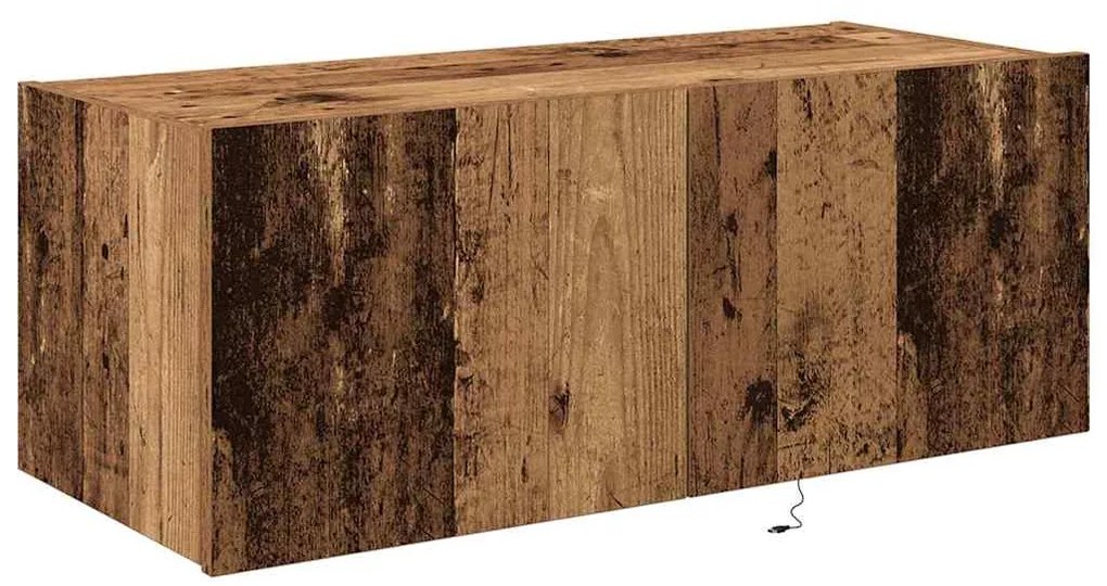 vidaXL Ντουλάπι τοίχου TV με φώτα LED παλιού ξύλου 80x35x31 εκ.