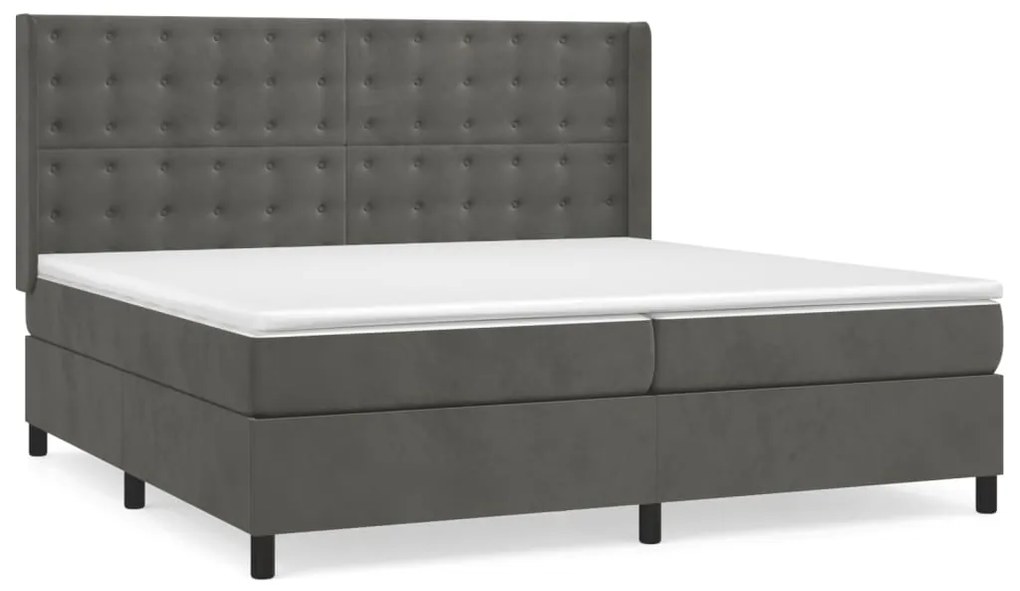 ΚΡΕΒΑΤΙ BOXSPRING ΜΕ ΣΤΡΩΜΑ ΣΚΟΥΡΟ ΓΚΡΙ 200X200 ΕΚ. ΒΕΛΟΥΔΙΝΟ 3132940