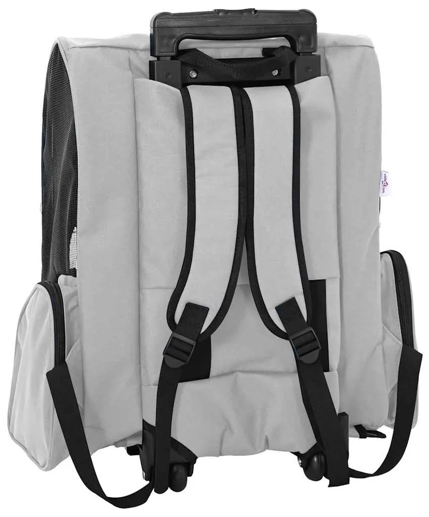 vidaXL Καρότσι Κατοικίδιων 3 σε 1 Γκρι 48x32x(57-106) εκ. από Ύφασμα Oxford