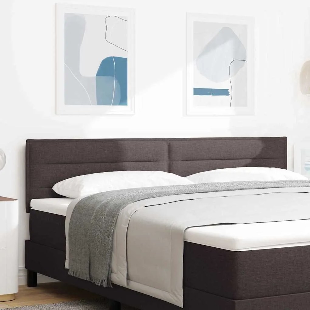 vidaXL LED Κεφαλάρι Σχεδίασης Γραμμών Σκούρο Καφέ 90 εκ Ύφασμα
