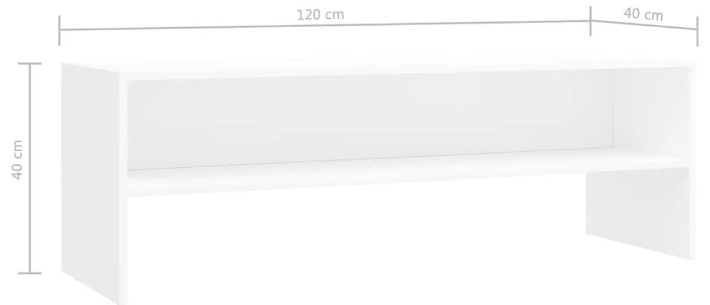 vidaXL Έπιπλο Τηλεόρασης Λευκό 120 x 40 x 40 εκ. από Επεξ. Ξύλο