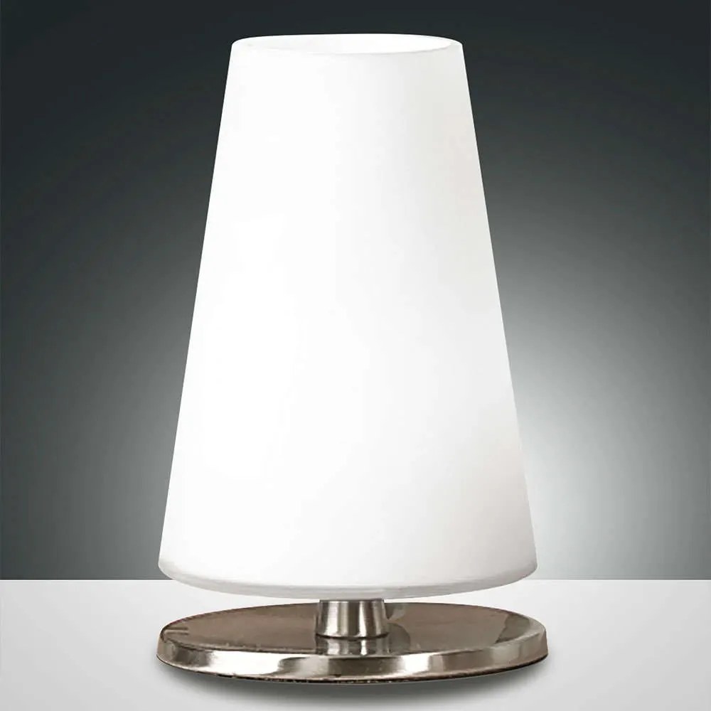 Φωτιστικό Επιτραπέζιο Milady 3576-30-178 Satined Nickel Fabas Luce Μέταλλο,Γυαλί