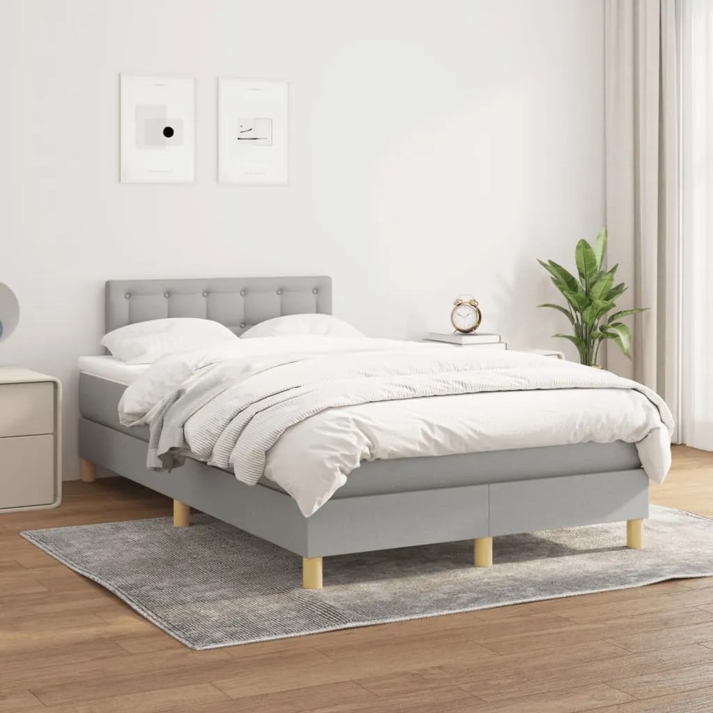 ΚΡΕΒΑΤΙ BOXSPRING ΜΕ ΣΤΡΩΜΑ ΑΝΟΙΧΤΟ ΓΚΡΙ 120X190 ΕΚ. ΥΦΑΣΜΑΤΙΝΟ 3269800