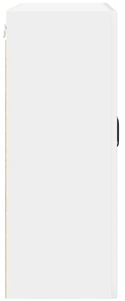 vidaXL Κρεμαστό ντουλάπι κουζίνας με ράφι Υψηλής γυαλάδας λευκό