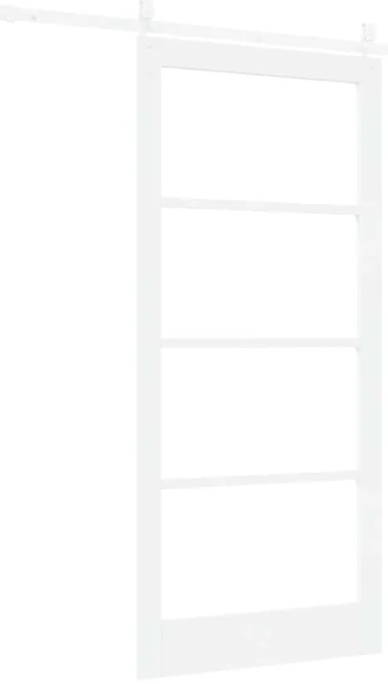 vidaXL Ολισθητή Πόρτα Λευκό 93 x 202 cm Ξύλο και μέταλλο