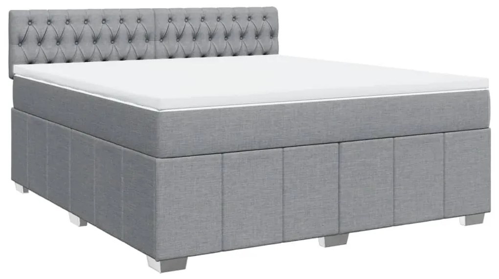 ΚΡΕΒΑΤΙ BOXSPRING ΜΕ ΣΤΡΩΜΑ ΑΝΟΙΧΤΟ ΓΚΡΙ 180X200 ΕΚ. ΥΦΑΣΜΑΤΙΝΟ 3287154