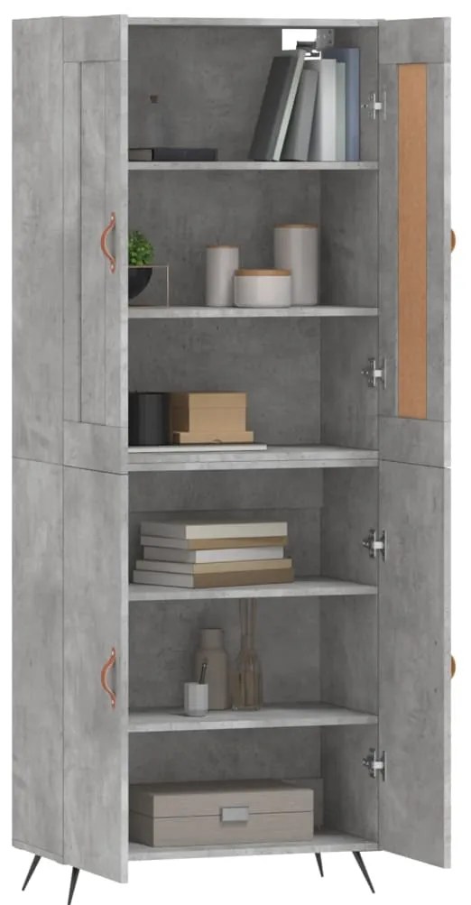 vidaXL Ντουλάπι Γκρι Σκυροδέματος 69,5x34x180 εκ. Επεξεργασμένο Ξύλο