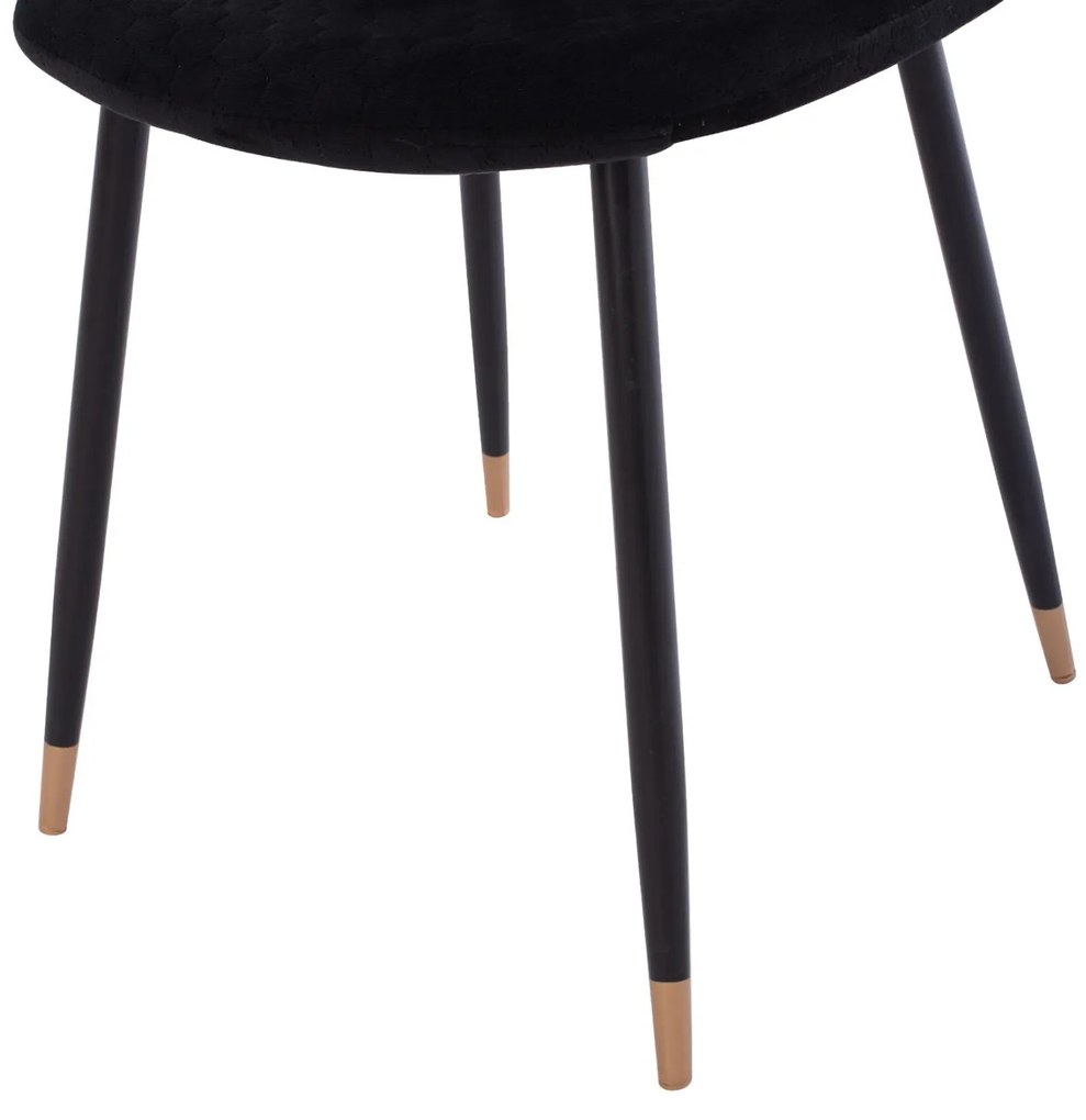 Σετ τραπεζαρίας BROLIN C21191 5 τμχ σε Μαύρο MDF TOP &amp; Καρέκλες Βελούδο 90x90x73 εκ.