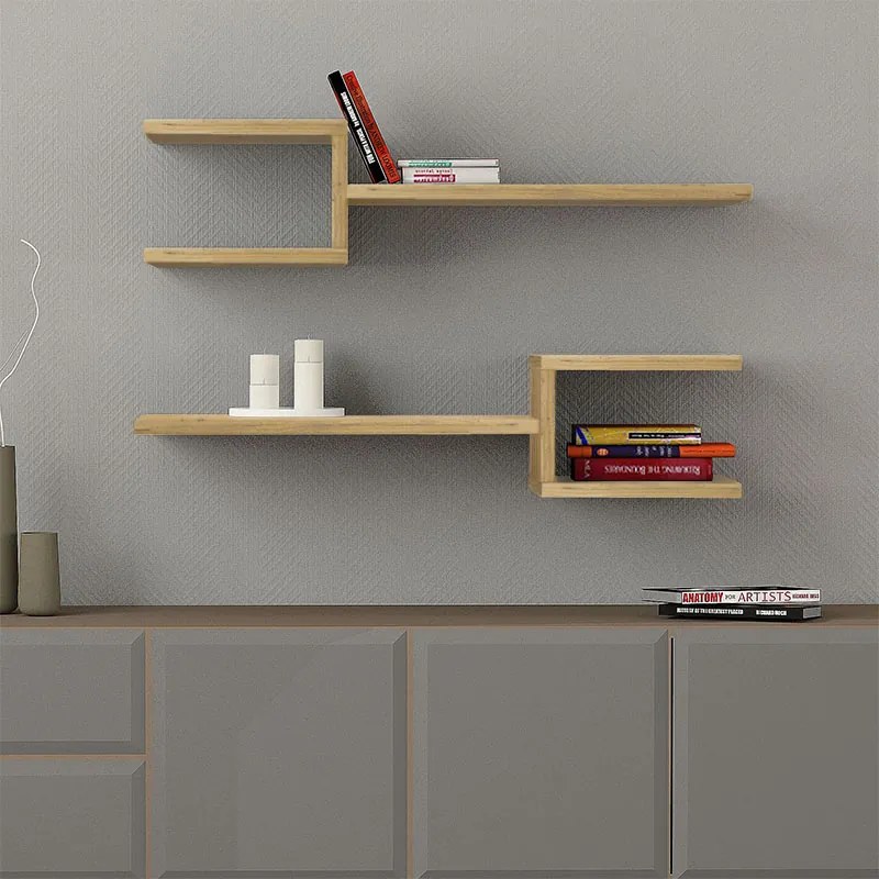 ΡΑΦΙΕΡΑ ΤΟΙΧΟΥ FORK MEGAPAP 2 ΤΕΜΑΧΙΩΝ ΧΡΩΜΑ SAPPHIRE OAK 75X19,5X18ΕΚ.