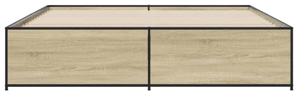 vidaXL Πλαίσιο Κρεβατιού Sonoma Δρυς 180x200 εκ. Επεξ. Ξύλο &amp; Μέταλλο