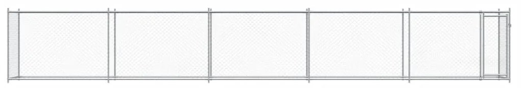 vidaXL Κλουβί Σκύλου με Πόρτα Γκρι 10x2x1,5 μ. Γαλβανισμένος Χάλυβας