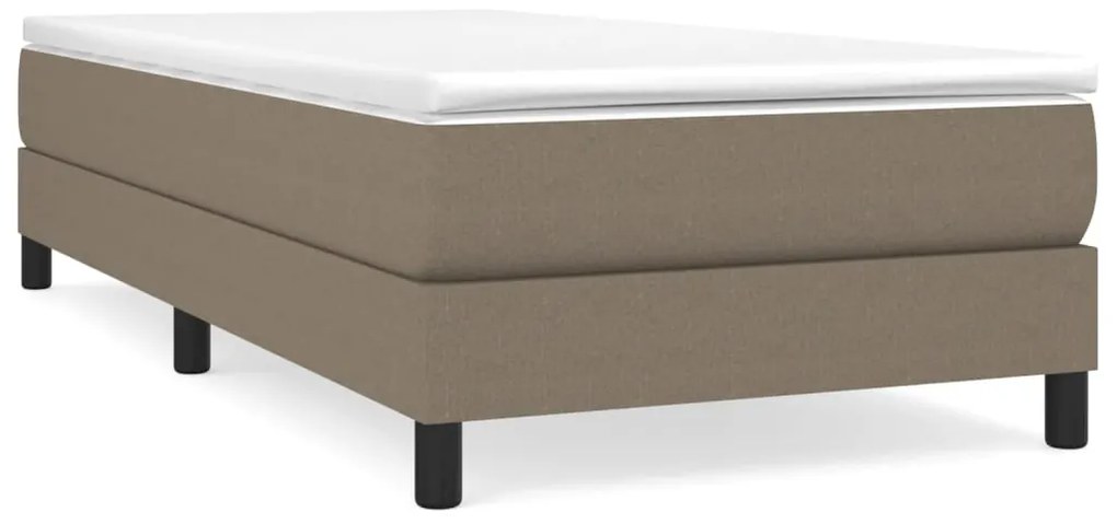 Κρεβάτι Boxspring με Στρώμα Taupe 90x200 εκ. Υφασμάτινο - Μπεζ-Γκρι