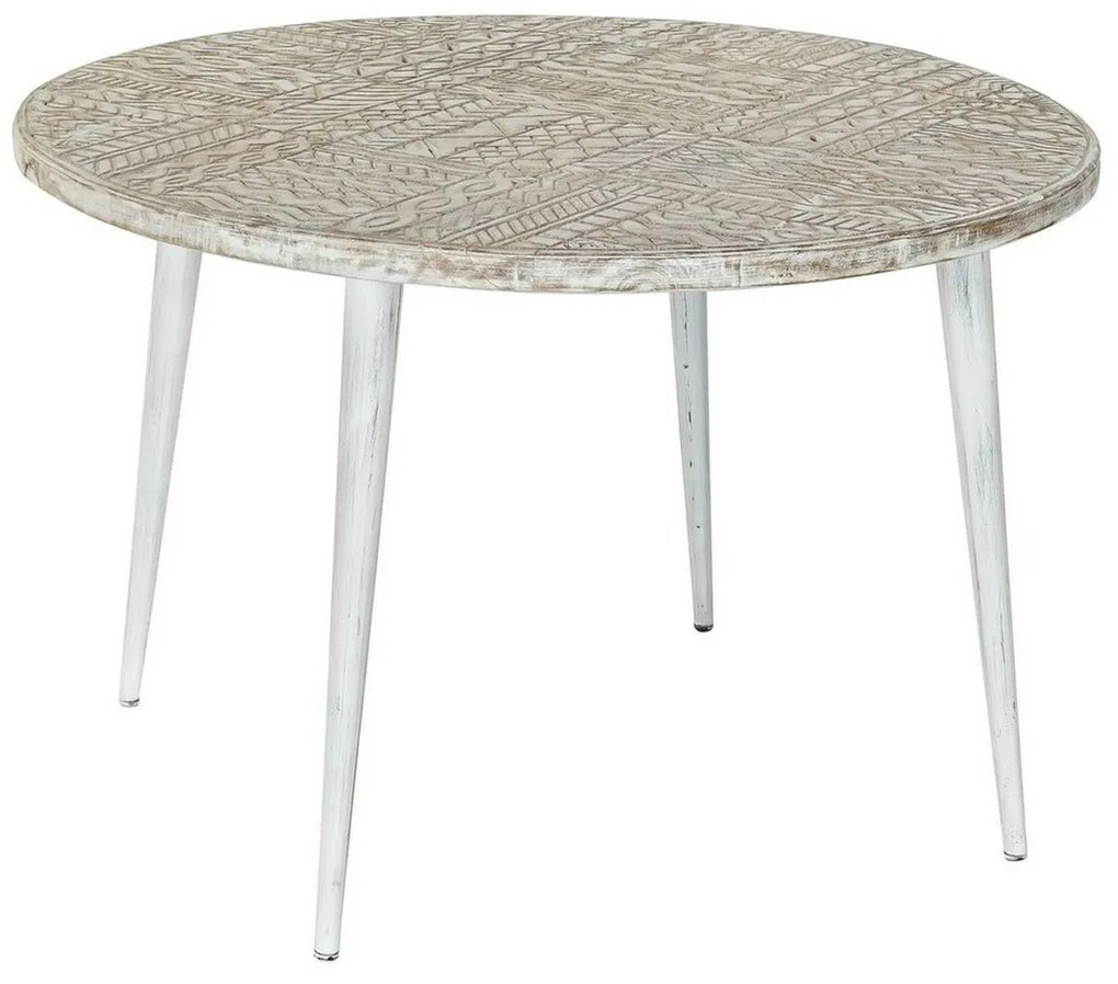 Βοηθητικό Τραπέζι DKD Home Decor 8424001820115 75 x 75 x 50 cm Χρυσό Μέταλλο Λευκό Ξύλο από Μάνγκο (75 x 75 x 50 cm)