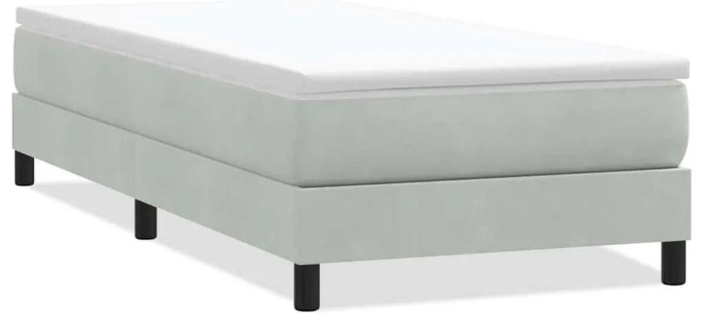 vidaXL Box Spring Κρεβάτι χωρίς στρώμα ανοιχτό γκρι 90x210cm Βελούδινο