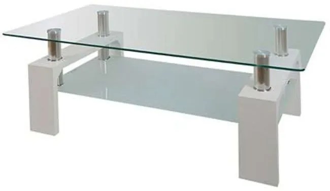 Τραπεζάκι Σαλονιού Cameron ΕΜ950,1 White Melamine, Glass