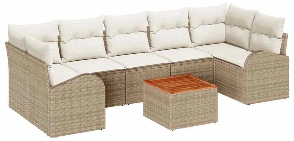 vidaXL Σετ Καναπέ Κήπου 8 pcs Beige, λευκό