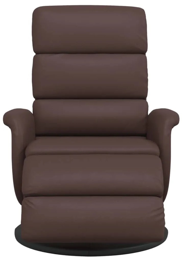 vidaXL Πολυθρόνα Ανακλινόμενη με Υποπόδιο Καφέ από Συνθετικό Δέρμα