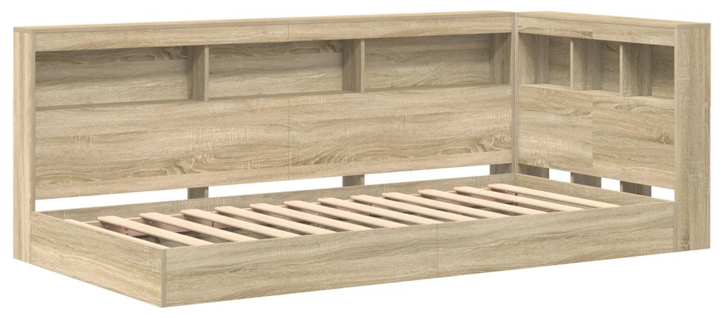 vidaXL Κρεβάτι Βιβλιοθήκη Σονομά Οξιά 75x190 εκ, Φτιαγμένο από Ξύλο