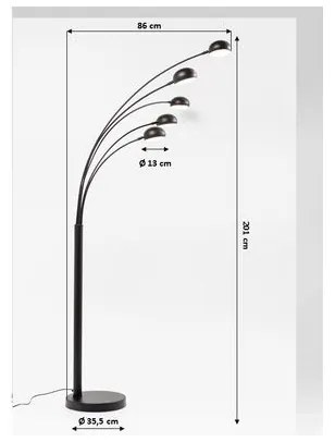 Φωτιστικό Δαπέδου Five Fingers Μαύρο 86x35x201εκ - Μαύρο