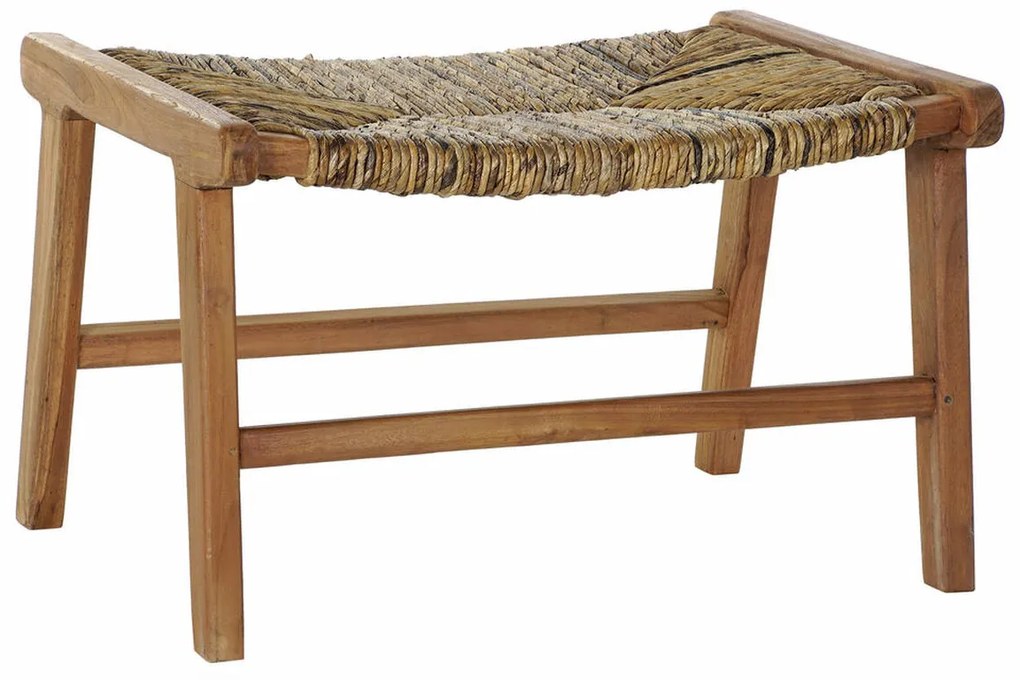 Σκαμπό DKD Home Decor   65 x 47 x 40 cm Φυσικό Ξύλο Τικ Πλαστική ύλη Ανοιχτό καφέ