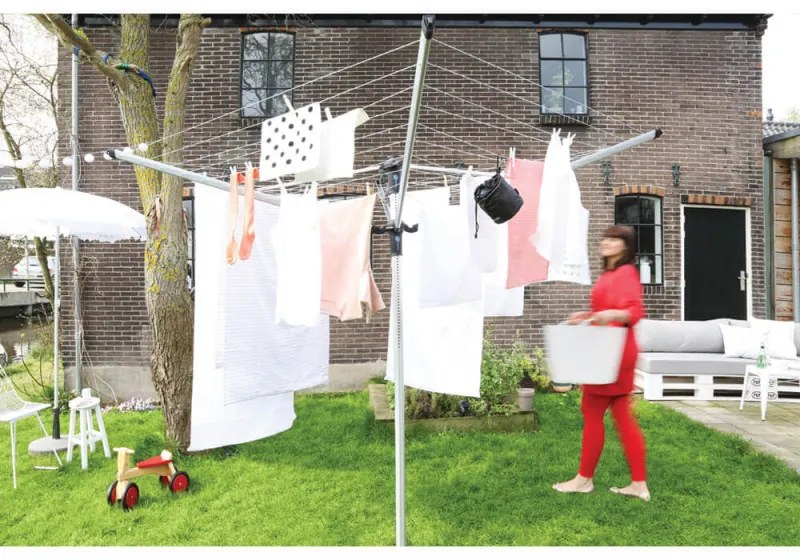 Brabantia Lift-O-Matic Advance Εξωτερικός χώρος 90300254, 50 m, Ρυθμιζόμενο ύψος, Μεταλλική ακίδα εκσκαφής, Θήκη, Τσάντα με κλιπς, Ανθεκτικό στη διάβρωση, Inox