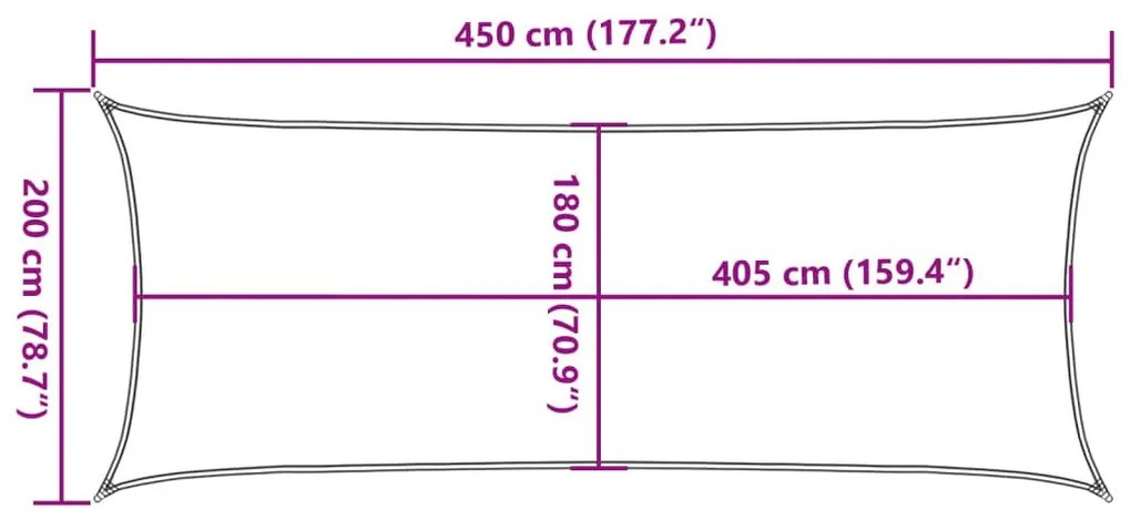 Πανί Σκίασης Ανθρακί 2 x 4,5 μ. από HDPE 160 γρ./μ²  - Ανθρακί