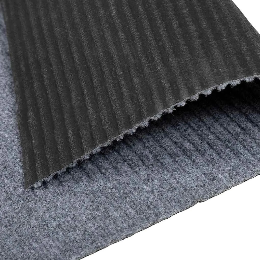 vidaXL Δερμάτινο Χαλί Ανοιχτό γκρι 100 x 250 cm ύφασμα