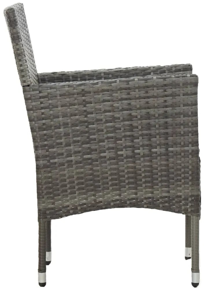 vidaXL Καρέκλες Τραπεζαρίας Κήπου 2 τεμ. Γκρι από Συνθετικό Ρατάν