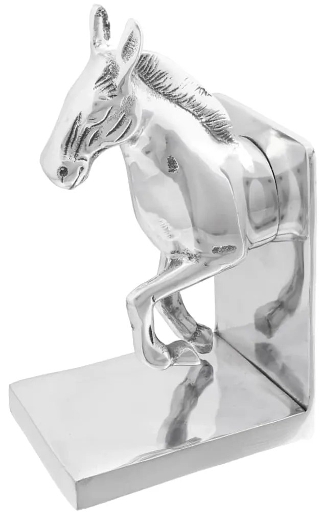 Βιβλιοστάτες 2 pcs Ασημί 11 x 14 x 25 εκ. Αλουμίνιο