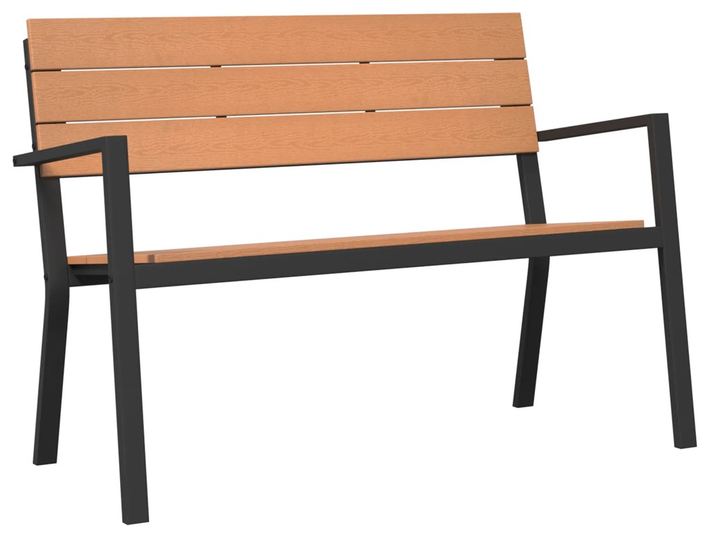 vidaXL Παγκάκι κήπου Καφέ 118 x 54 x 77 εκ. Ατσάλι