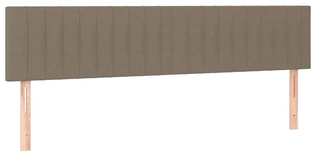 vidaXL Κρεβάτι Boxspring με Στρώμα Taupe 200x200 εκ. Υφασμάτινο