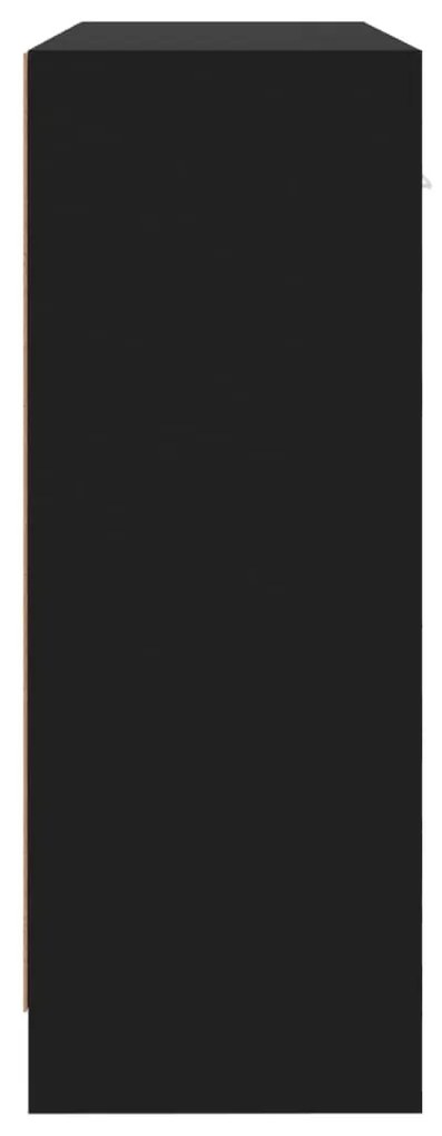 Συρταριέρα Μαύρη 91 x 28 x 75 εκ. από Επεξεργασμένο Ξύλο - Μαύρο